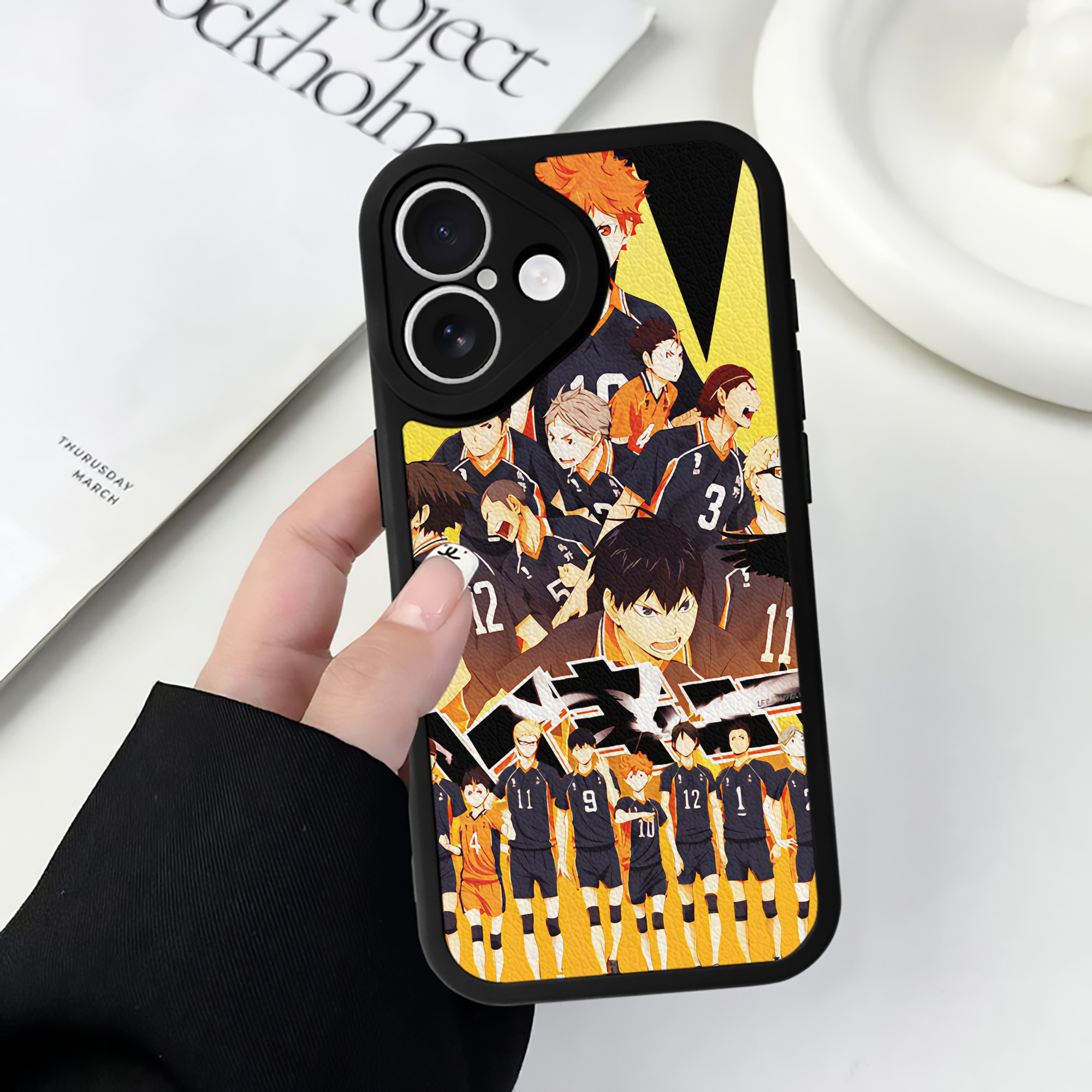 （画像用） ハイキュー!! Haikyu!! 【iPhone 16シリーズ対応】シリコンスマホケース（レザー調） 材質：シリコン